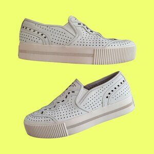 Ash Kingston White Leather Perforated Slip On Sneakers Womens Size 40 US 9.5